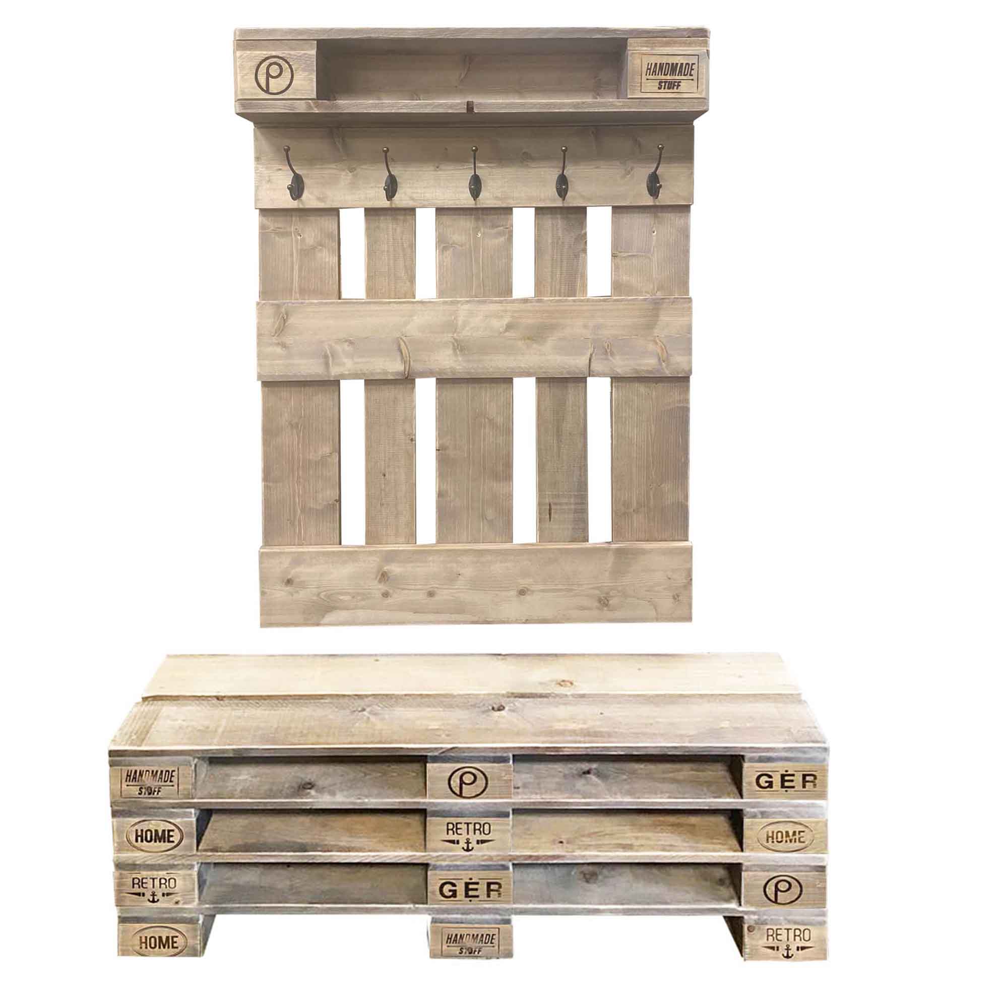 Palettenmöbel  Garderoben Set "NANAKULI" Palettenmöbel  Garderoben Set "NANAKULI"