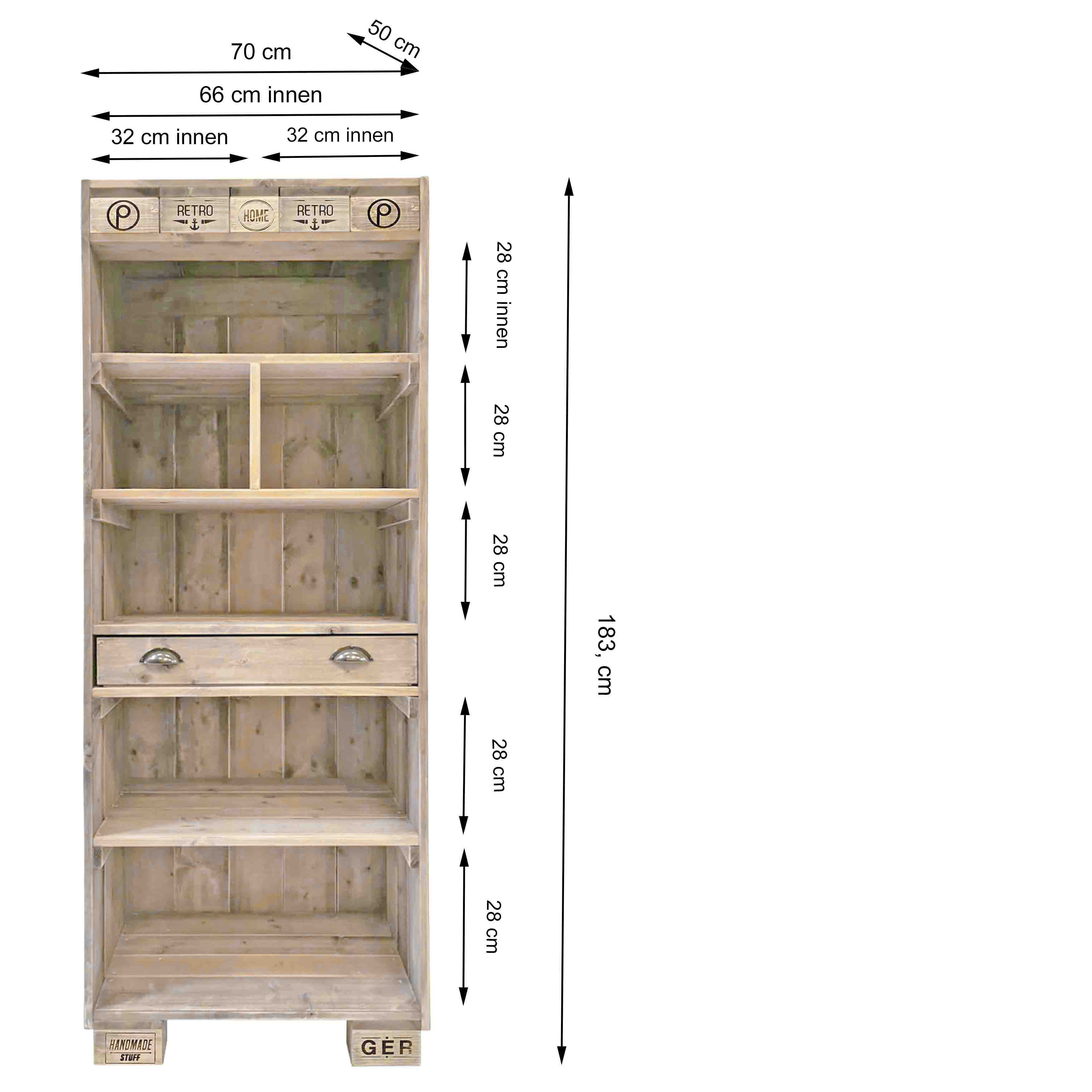 Palettenmöbel: Großer Hochschrank  "AINALOA" -LED