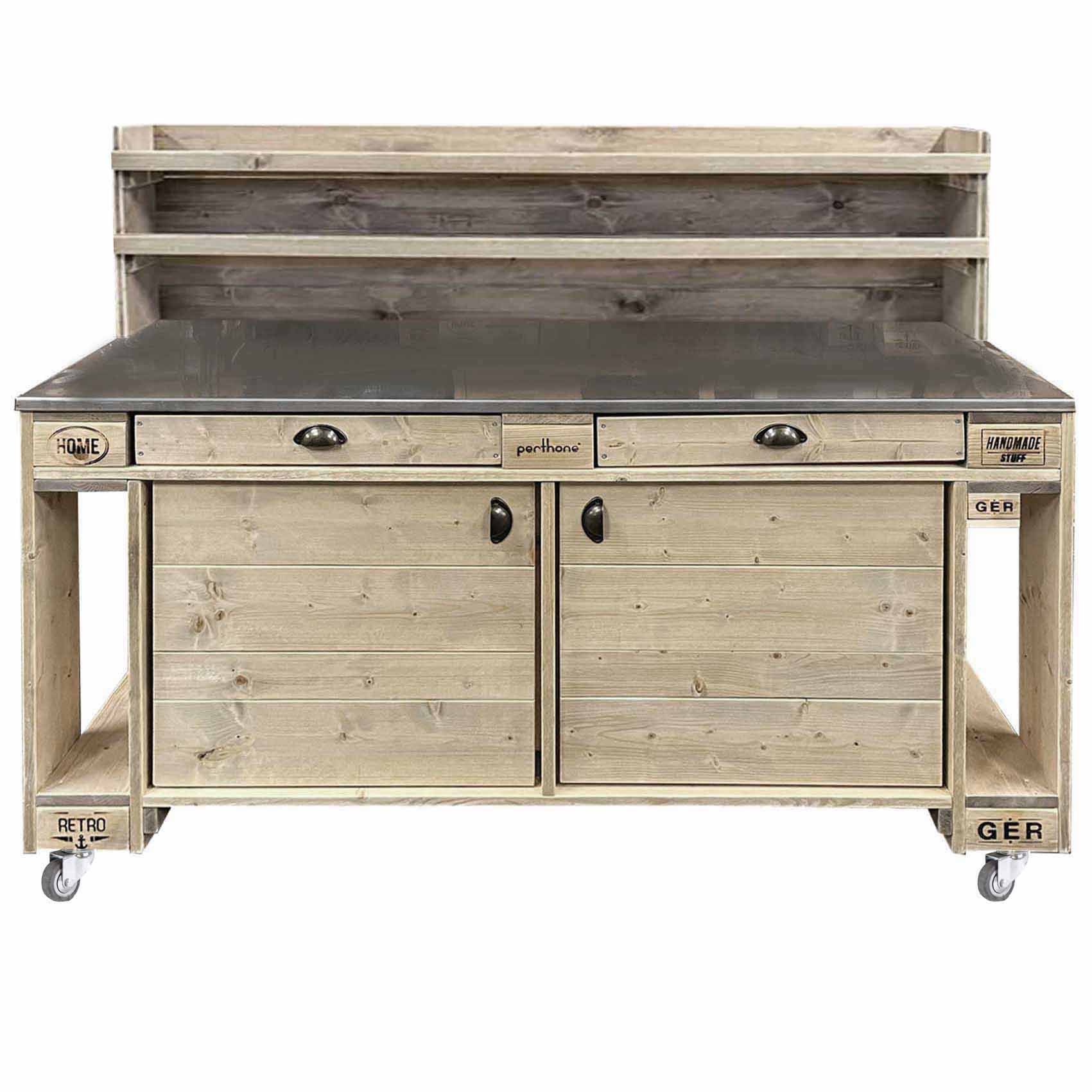 Palettenmöbel Style: Outdoorküche - Grilltisch - BBQ Möbel - Grillstation  "PERTHONE -Exclusiv 160"