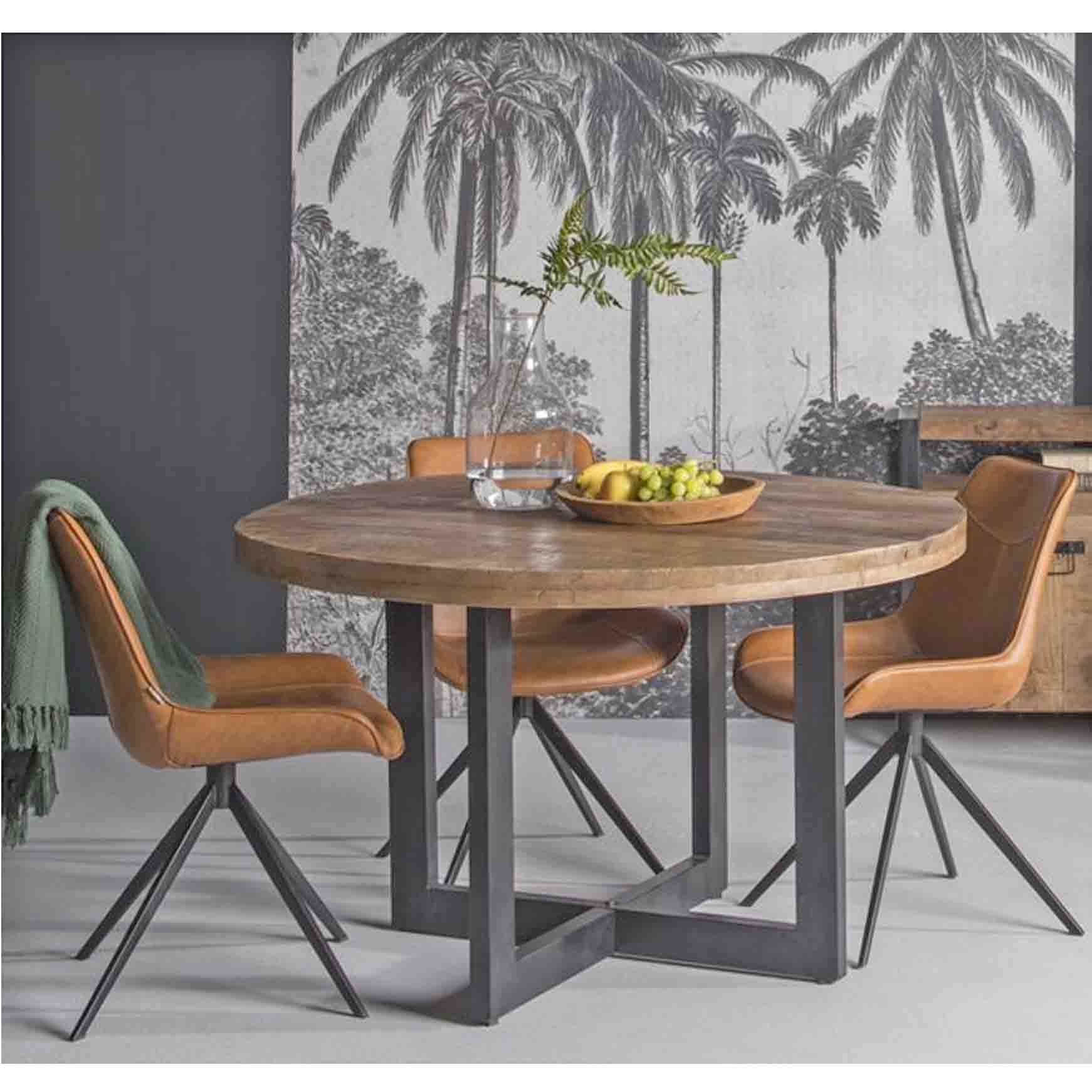 Runder Esstisch, Küchentisch Mango-Holz "TARIFA"