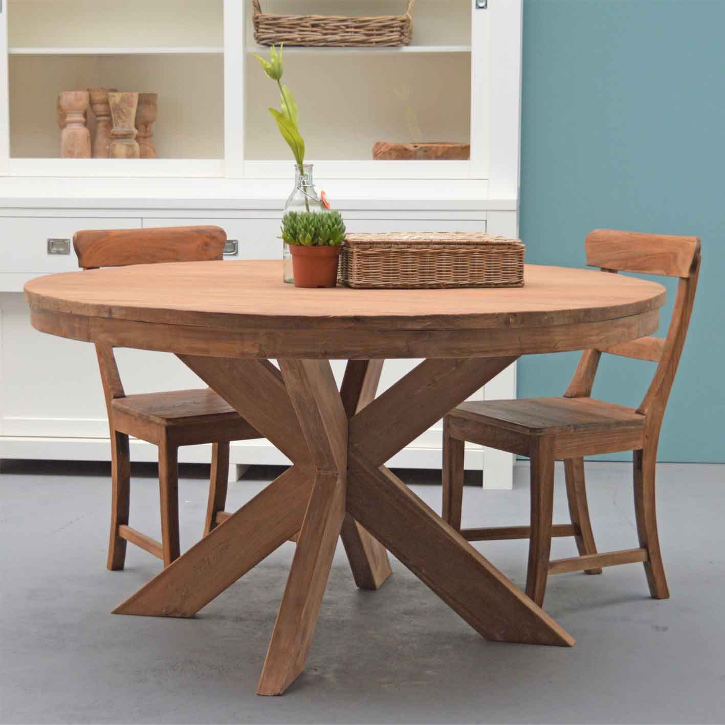 Runder Esstisch / Gartentisch Teak-Holz "MARBELLA"