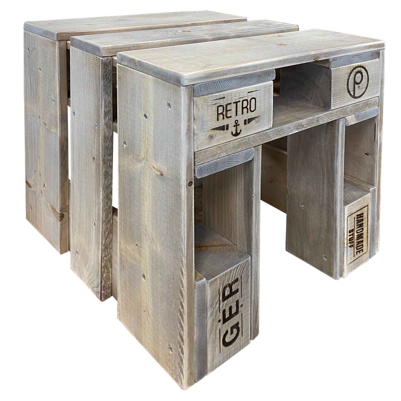 Hocker-Beistelltisch-aus Paletten-Palettenmöbel