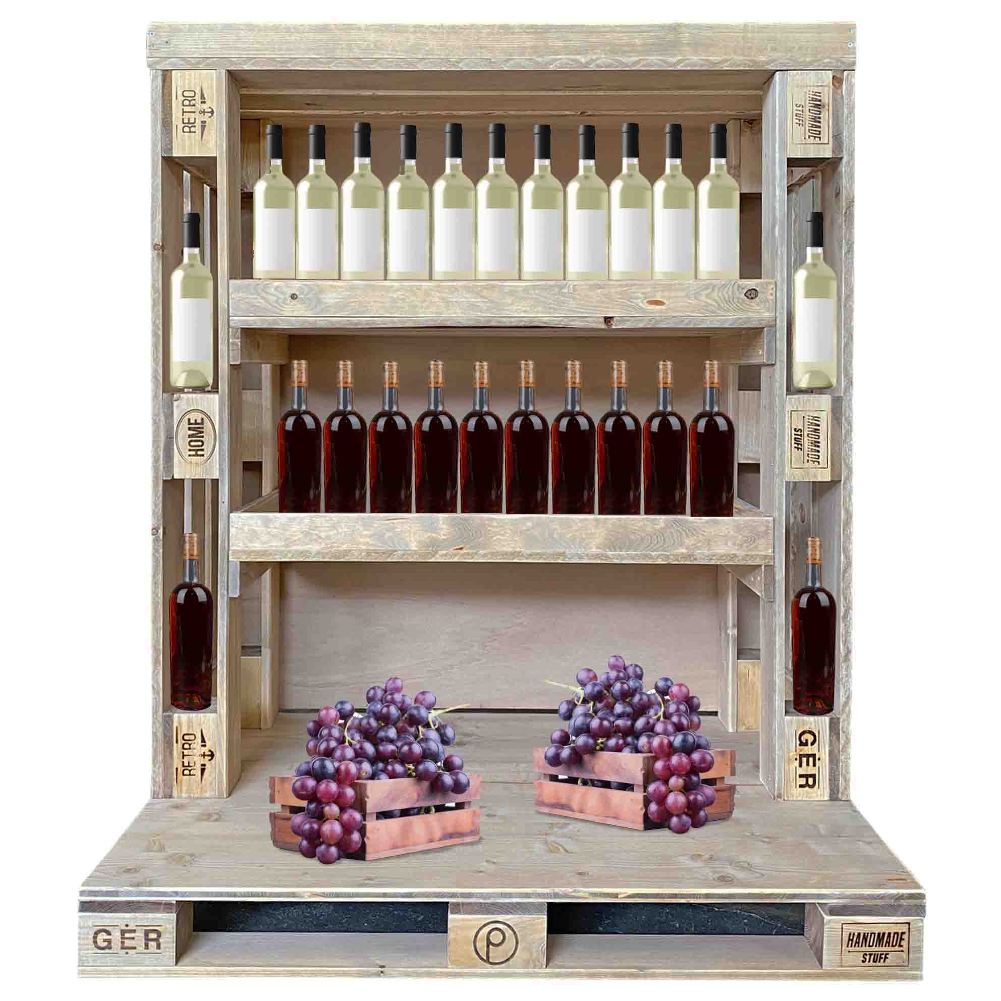 Palettenmöbel Weinregal, Warenpräsenter "BARDOLINO"
