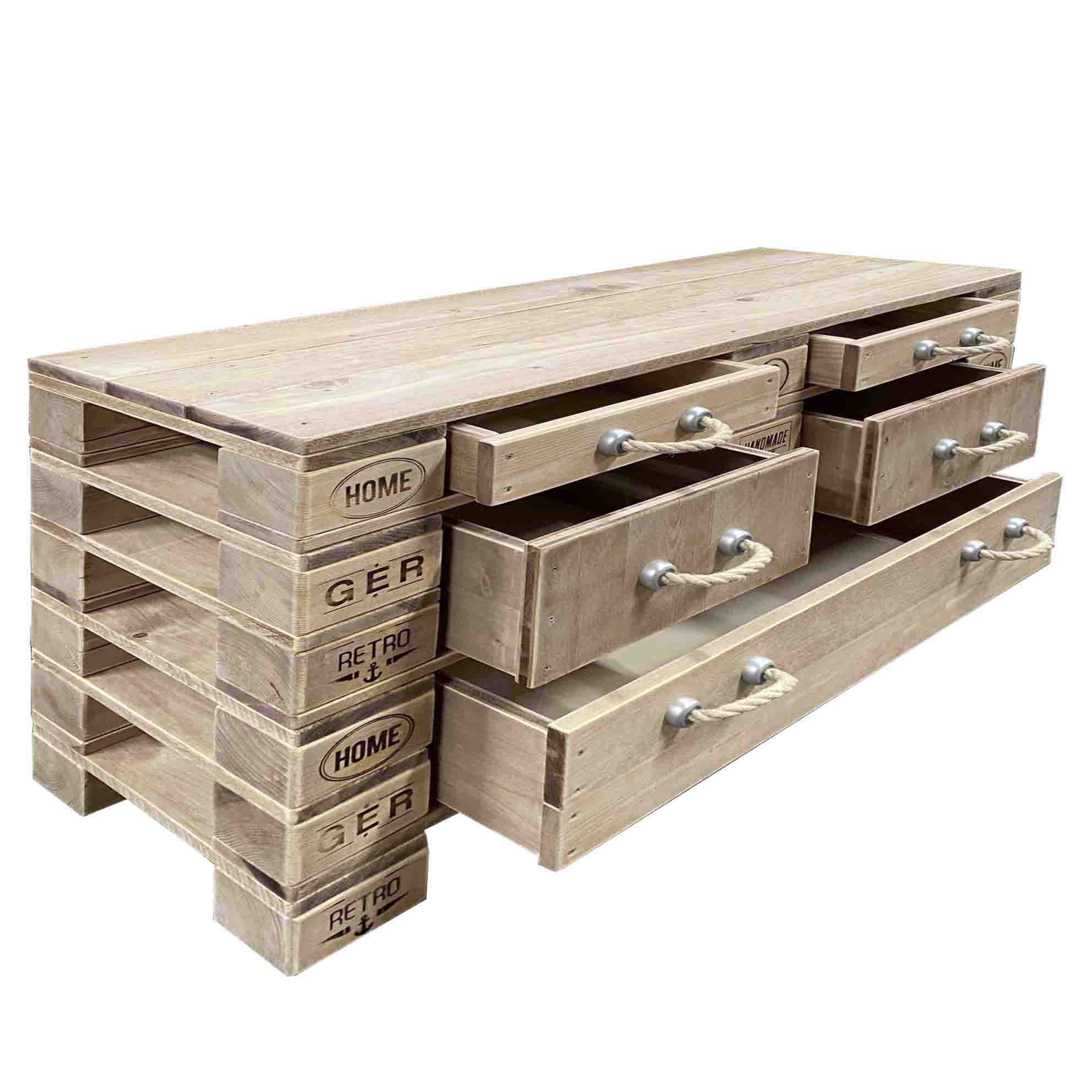 Palettenmöbel Kommode - Highboard "WAIKANU" Palettenmöbel Kommode - Highboard "WAIKANU"