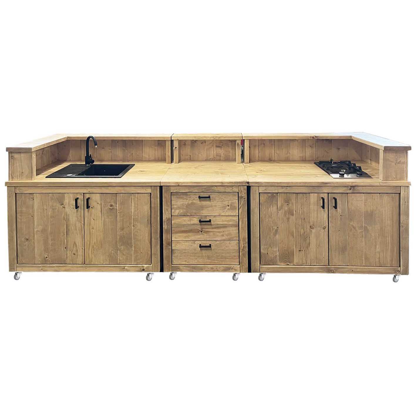 Bauholz Style: Grilltisch - Outdoorküche - Bar - Tresen - "PERTHONE KITCHEN WOOD-3+"
