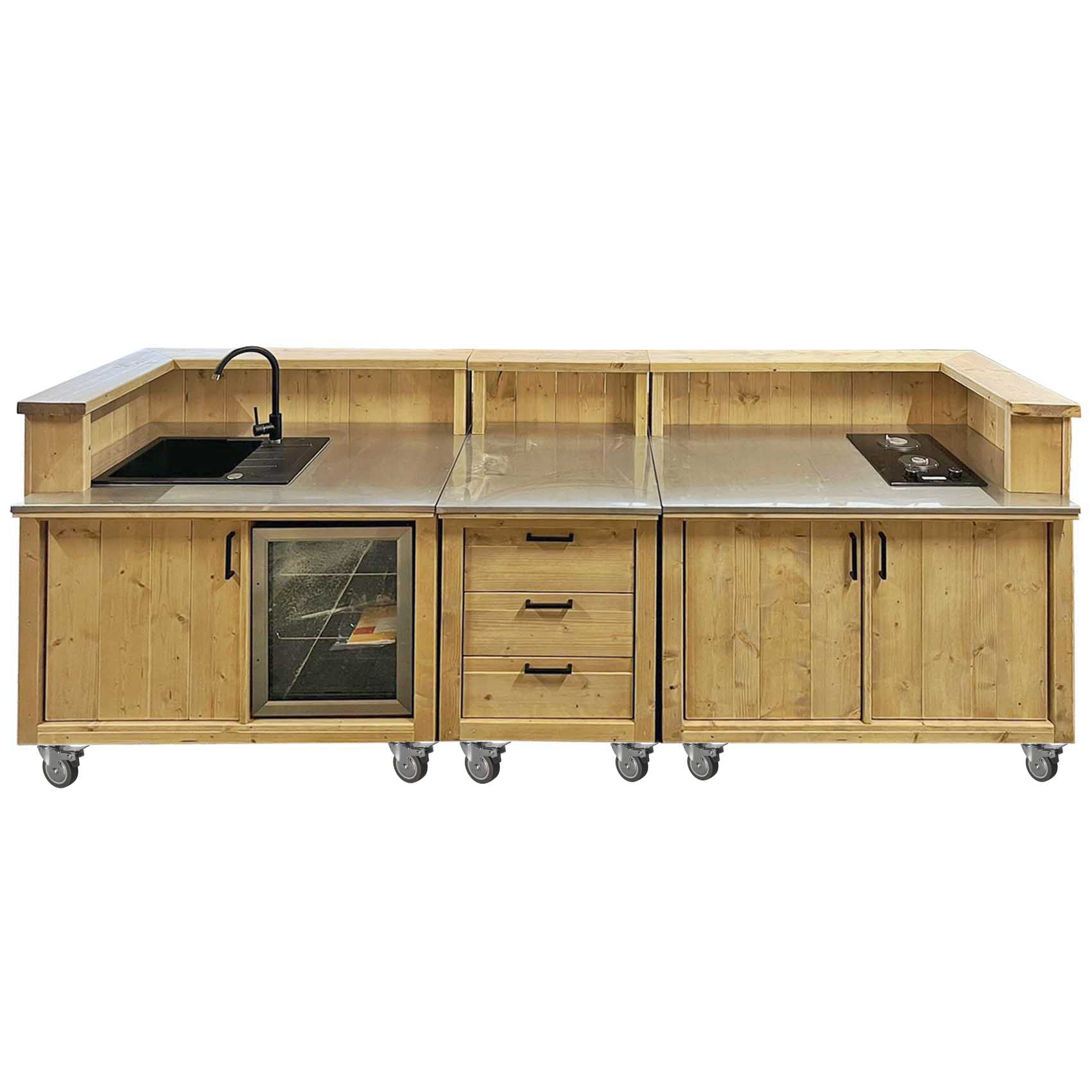 Bauholz Style: Grilltisch - Outdoorküche - Bar - Tresen - "PERTHONE KITCHEN WOOD-3+"