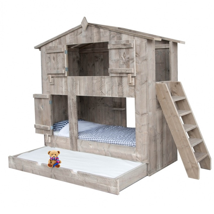 Bauholz  Etagenbett / Hochbett "RIVA"