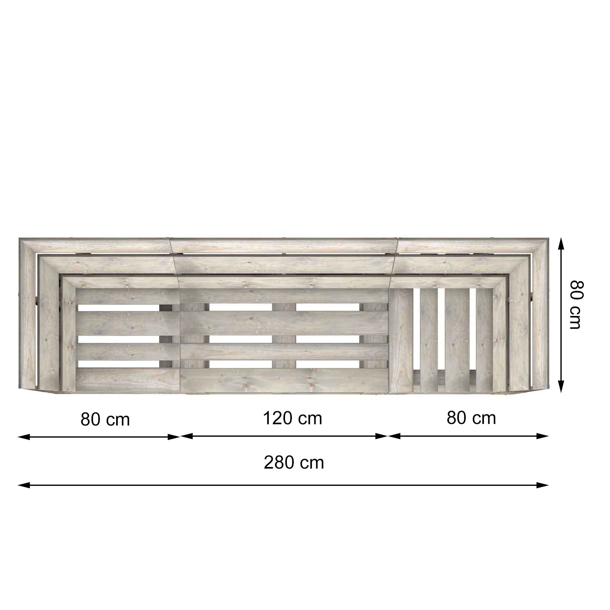 Paletten Sofa -  3-teilige Lounge Kombination "PERTHONE LS 3B"