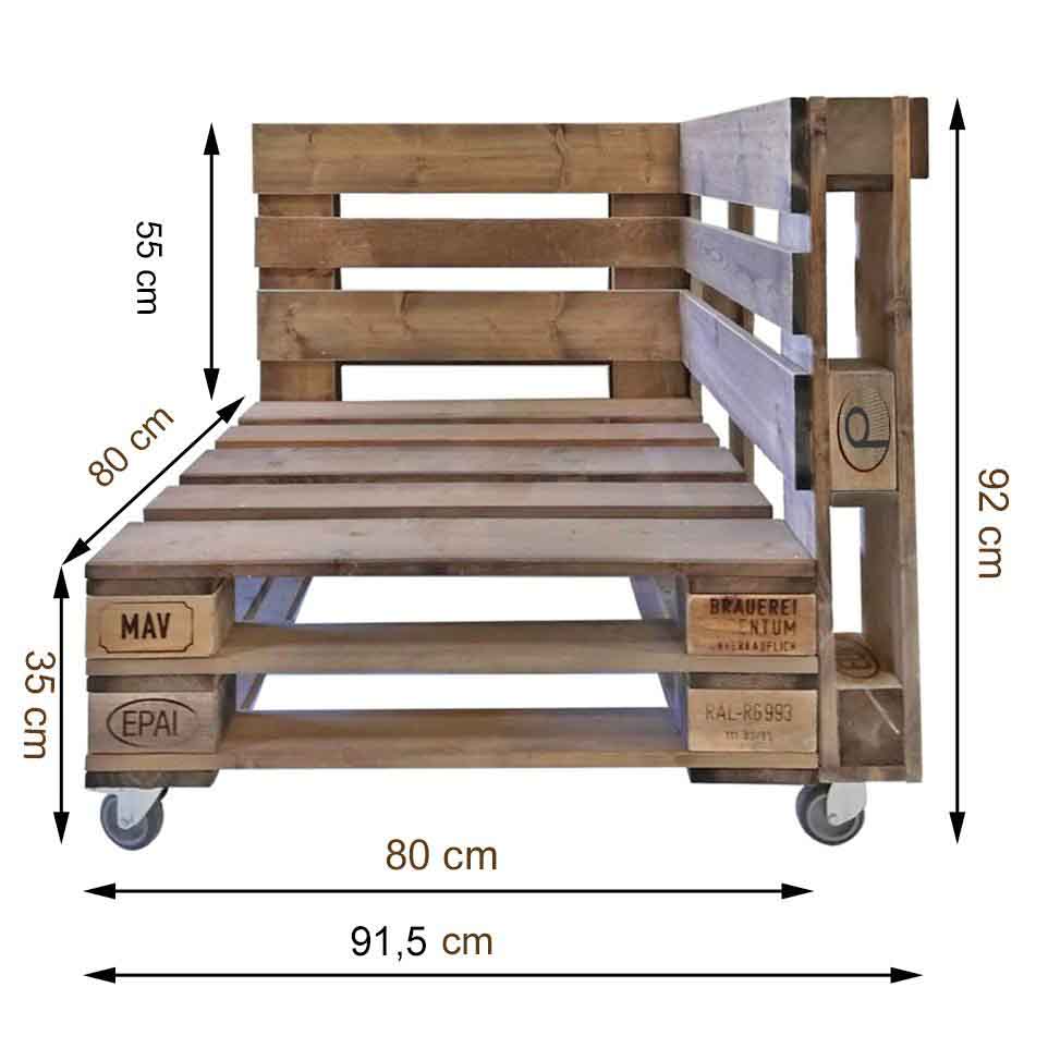 Paletten Sofa - 3 teilige Lounge-Kombination "Old PERTHONE"