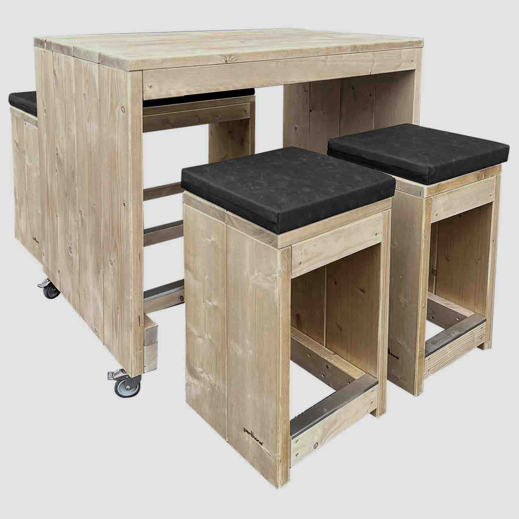 Bauholzmöbel Stil: Stehtisch Garnitur - Bar Set  "BRINDISI"