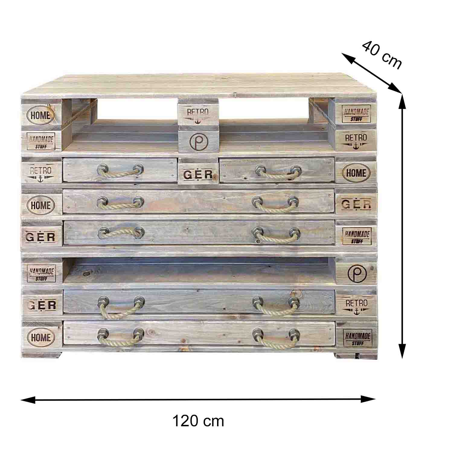 Palettenmöbel  Kommode / Highboard  "MOLOKAI"