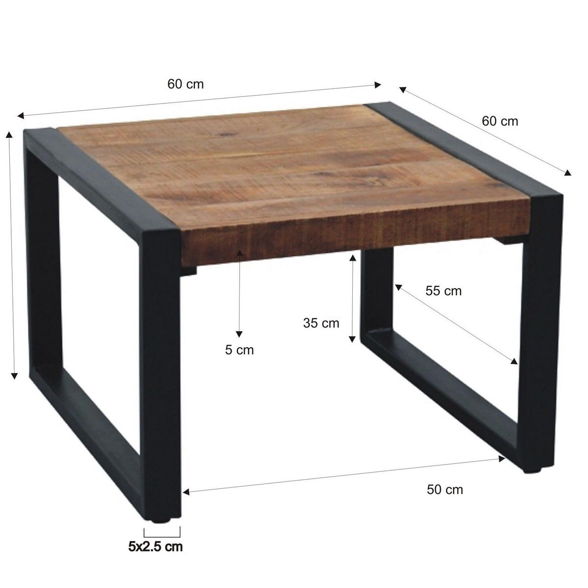 Couchtisch - Beistelltisch Mango-Holz "TINDAVA" 60 x 60