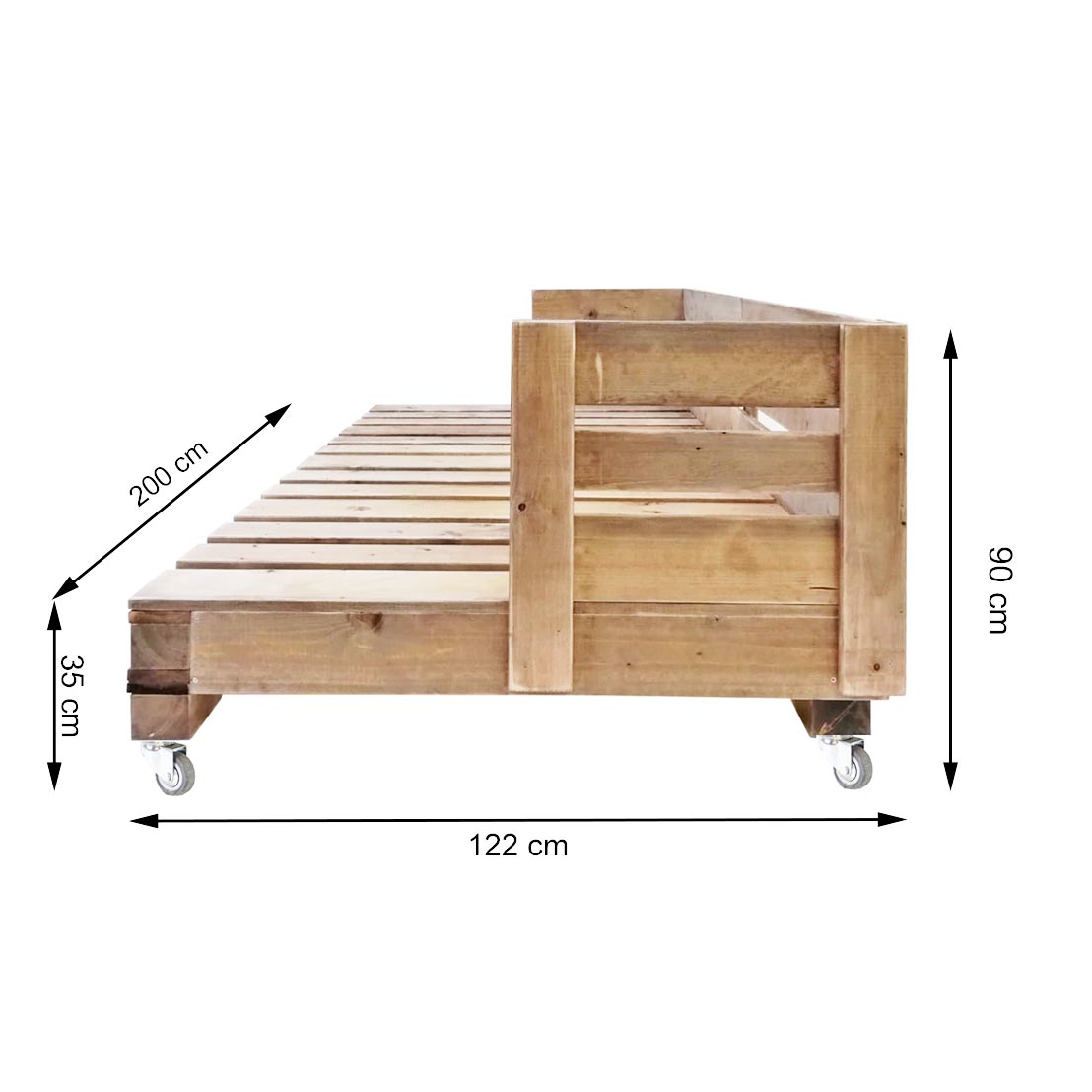 Palettenmöbel  Palettenbett - Lounge-Sofa "WAIMALU"