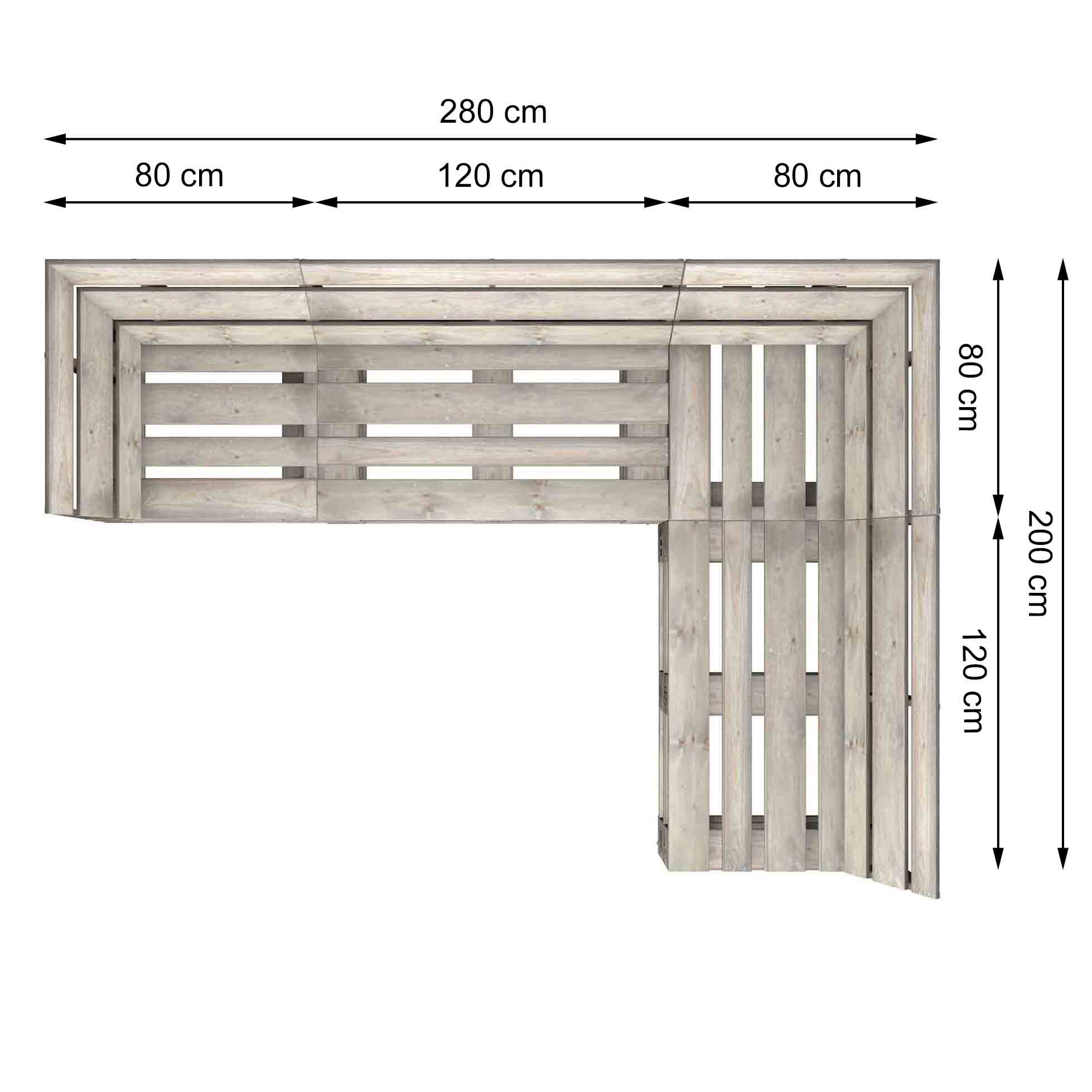 Paletten Sofa - 4-teilige Lounge-Kombination "PERTHONE LS 4"